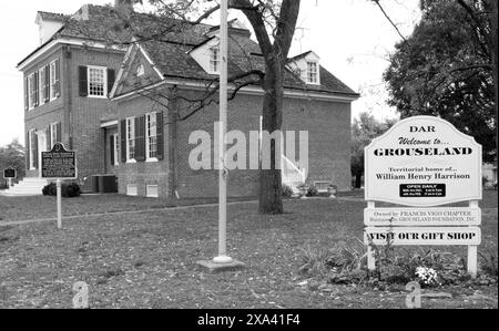 Grouseland, die Heimat von William Henry Harrison, heute ein Museum in Vincennes, Indiana, USA. Stockfoto