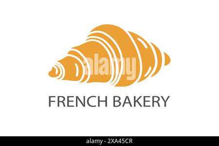 Label mit französischem Bakery-Logo und Croissant Stock Vektor