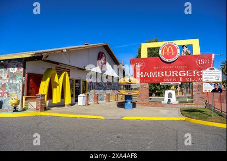 Original McDonald's Museum entlang der Route 66 in San Bernardino, Kalifornien Stockfoto