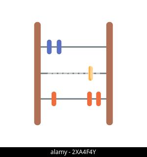 Abacus mit bunten Perlen, um das Zählen in der Mathematikklasse-Vektor-Illustration zu lernen Stock Vektor