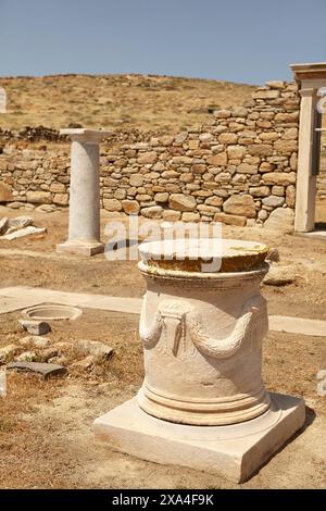 delos archäologische Stätte griechenland Stockfoto