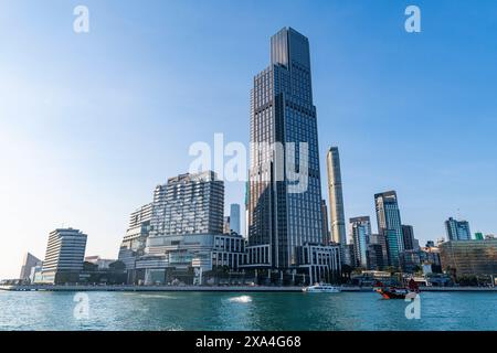 Hochhäuser im Hafen von Victoria, Hongkong, China, Asien Copyright: MichaelxRunkel 1184-10285 REKORDDATUM NICHT ANGEGEBEN Stockfoto