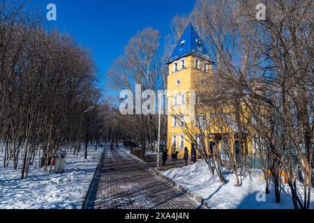 Altes russisches Gebäude, Heihe, Heilongjiang, China, Asien Copyright: MichaelxRunkel 1184-10370 REKORDDATUM NICHT ANGEGEBEN Stockfoto