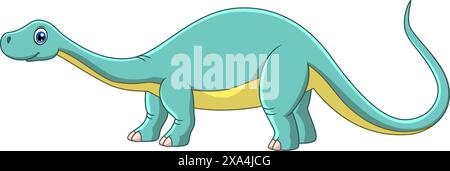 Cartoon lustiger Brontosaurus Dinosaurier isoliert auf weißem Hintergrund Stock Vektor