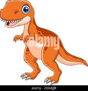 Tyrannosaurus Rex Karikaturvektor-Illustration auf weißem Hintergrund Stock Vektor