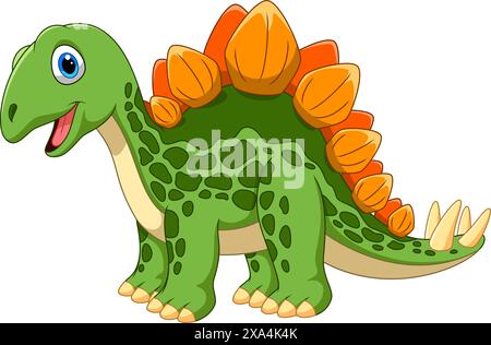 Niedliche Stegosaurus-Karikaturvektor-Illustration auf weißem Hintergrund Stock Vektor