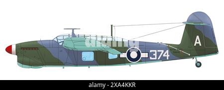 Fairey Barracuda Mk II (PM948) der 812 Naval Air Squadron FAA, HMS Vengeance, British Pacific Fleet, August 1945 Stockfoto