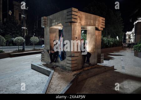 Adrien Vautier / Le Pictorium - Kundgebung gegen den ausländischen Einfluss - 22/05/2024 - Georgien (Europa) / Tiflis - Kundgebung gegen das Gesetz über den ausländischen Einfluss-. Tiflis, 22. Mai 2024. Stockfoto