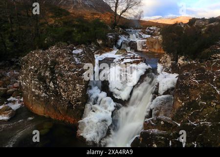 River Coupall im Winter, Rannoch Moor, Schottland, Vereinigtes Königreich, Europa Copyright: GeraintxTellem 1365-400 REKORDDATUM NICHT ANGEGEBEN Stockfoto