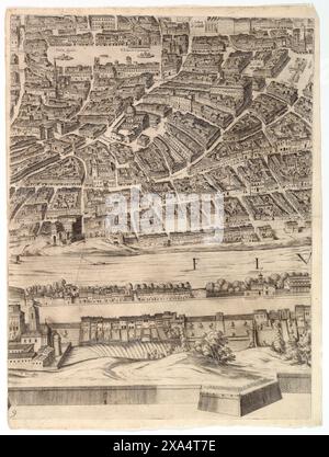 Plan der Stadt Rom: Piazza Navona, Campo di Fiore und Sant' Onofrio von Antonio Tempesta im Jahr 1645 Stockfoto