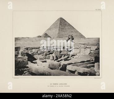 Le Sphinx et La Grande Pyramide – Le Temple Armachis von Emile Béchard oder Hippolyte Délié, 1887 Stockfoto