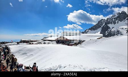 Ein malerischer Blick auf den Jade Dragon Snow Mountain in Lijiang, Yunnan, China Stockfoto