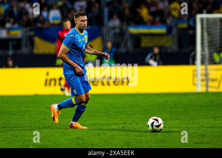 Mykola Matvienko (Ukraine, #22) am Ball, Deutschland gegen Ukraine, DFB Fussball Nationalmannschaft Herren, Laenderspiel, Saison 2023/2024, 03.06.2024. DFB-Vorschriften verbieten jede Verwendung von Fotografien als Bildsequenzen und/oder Quasi-Video Foto: Eibner-Pressefoto/Florian Wiegand Stockfoto