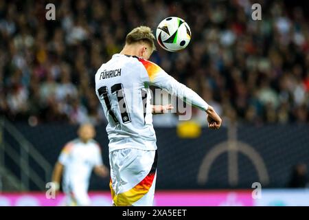 Chris Fuehrich (Deutschland, #11) am Ball, Deutschland gegen Ukraine, DFB Fussball Nationalmannschaft Herren, Laenderspiel, Saison 2023/2024, 03.06.2024. DFB-Vorschriften verbieten jede Verwendung von Fotografien als Bildsequenzen und/oder Quasi-Video Foto: Eibner-Pressefoto/Florian Wiegand Stockfoto