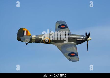 Hawker Sea Hurricane zeigt sich auf der Military Air Show Shuttleworth Collection Old Warden im Juni 2024 Stockfoto