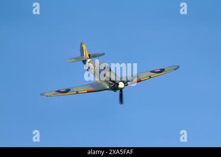 Hawker Sea Hurricane zeigt sich auf der Military Air Show Shuttleworth Collection Old Warden im Juni 2024 Stockfoto