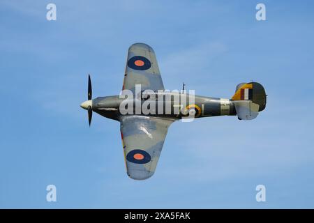 Hawker Sea Hurricane zeigt sich auf der Military Air Show Shuttleworth Collection Old Warden im Juni 2024 Stockfoto