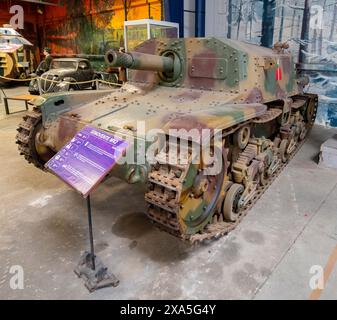 Semovente M42 im Museum für gepanzerte Fahrzeuge in Saumur, Frankreich Stockfoto