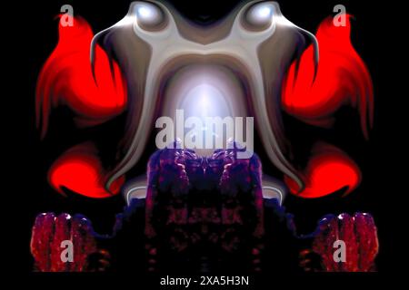 Eine abstrakte fraktale Grafik, die ursprünglich 2010 entstand. Es sind keine Referenzbilder verfügbar. Nicht von AI erstellt. Stockfoto