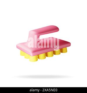 3D-Reinigungsbürste für trockene Hände isoliert Stock Vektor