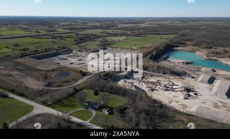 Luftaufnahme von A Rock Quarry, Kansas Stockfoto