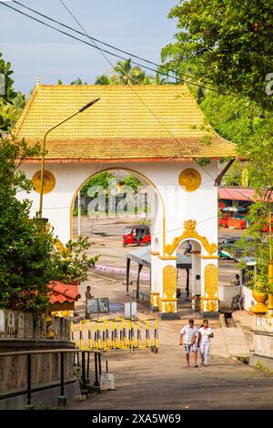 Aluthgama, Sri Lanka 07. 2023 Statue im Kande Viharaya Tempel in Aluthgama in der Nähe des beliebten Touristenzentrums Bentota und Beruwala Stockfoto