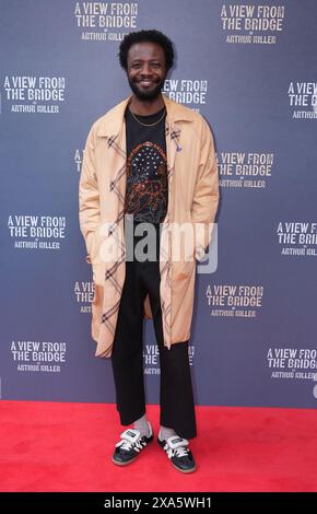 Omari Douglas kommt zum Eröffnungsabend von A View from the Bridge im Theatre Royal Haymarket im Zentrum von London an. Bilddatum: Dienstag, 4. Juni 2024. Stockfoto