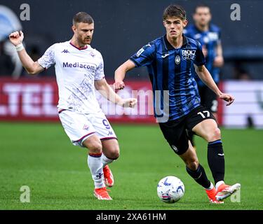 Bergamo, Italien. Juni 2024. Charles de Ketelaere (17 Atalanta BC) während des Serie A Spiels zwischen Atalanta BC und ACF Fiorentina im Gewiss Stadium in Bergamo, Italia Soccer (Cristiano Mazzi/SPP) Credit: SPP Sport Press Photo. /Alamy Live News Stockfoto