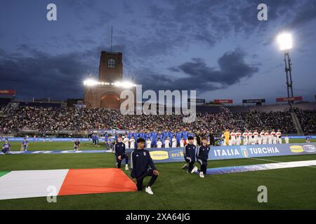 Bologna, Italien. Juni 2024. Stellen Sie sich während der Freundschaftsspiele 2024 zwischen Italien und Turkiye im Renato Dall'Ara Stadion - Sport, Fußball - Bologna, Italien - Dienstag, 4. Juni 2024 (Foto: Massimo Paolone/LaPresse) Credit: LaPresse/Alamy Live News Stockfoto