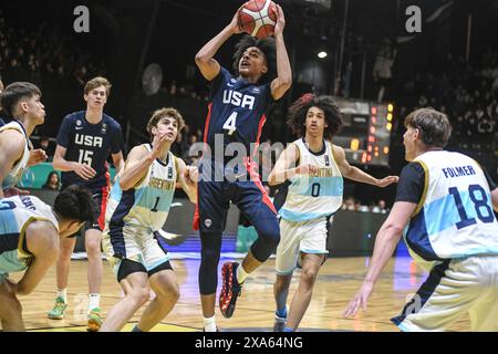 Christopher Brown (USA). FIBA Basketball Americup U18 - Buenos Aires 2024 Stockfoto