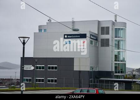 Das Verwaltungsgebäude in der Vestbase Petroleum Logistics Base in Kristiansund, Norwegen Stockfoto