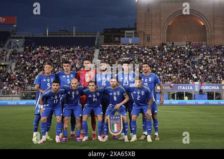 Bologna, Italien. Juni 2024. Team von Italien während der Freundschaftsspiele 2024 zwischen Italien und Turkiye im Renato Dall'Ara Stadion - Sport, Fußball - Bologna, Italien - Dienstag, 4. Juni 2024 (Foto: Massimo Paolone/LaPresse) Credit: LaPresse/Alamy Live News Stockfoto