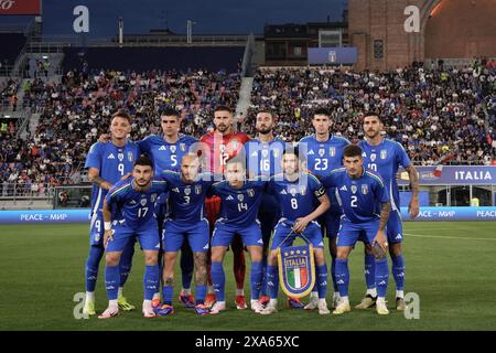 Bologna, Italien. Juni 2024. Team von Italien während der Freundschaftsspiele 2024 zwischen Italien und Turkiye im Renato Dall'Ara Stadion - Sport, Fußball - Bologna, Italien - Dienstag, 4. Juni 2024 (Foto: Massimo Paolone/LaPresse) Credit: LaPresse/Alamy Live News Stockfoto