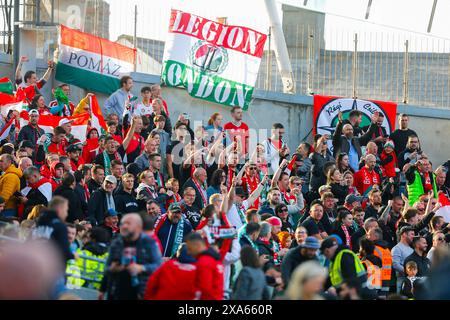 Aviva Stadium, Dublin, Irland. Juni 2024. International Football Friendly, Republik Irland gegen Ungarn; die ungarischen Unterstützer Credit: Action Plus Sports/Alamy Live News Stockfoto