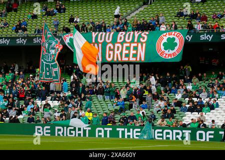 Aviva Stadium, Dublin, Irland. Juni 2024. International Football Friendly, Republik Irland gegen Ungarn; The Irish Supporters Credit: Action Plus Sports/Alamy Live News Stockfoto