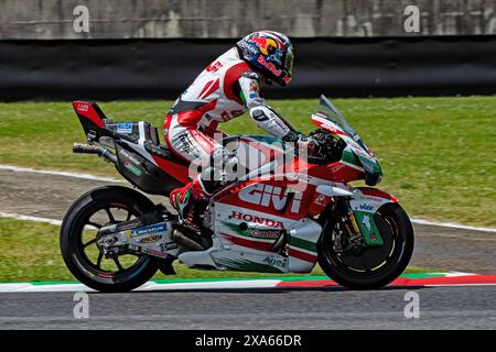 Juni 2024; Autodromo Internazionale del Mugello, Scarperia e San Piero, Florenz, Italien; italienischer MotoGP-Testtag 2024; Johann Zarco auf seinem LCR Honda Motorrad Stockfoto