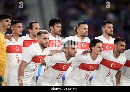 Bologna, Italien. Juni 2024. Team von Turkiye während der Freundschaftsspiele 2024 zwischen Italien und Turkiye im Renato Dall'Ara Stadion - Sport, Fußball - Bologna, Italien - Dienstag, 4. Juni 2024 (Foto: Massimo Paolone/LaPresse) Credit: LaPresse/Alamy Live News Stockfoto