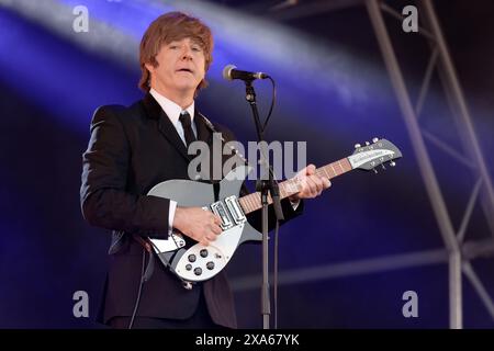 Bootleg Beatles, Wychwood Festival, Cheltenham, Gloucestershire, Vereinigtes Königreich, 31.05.2024, Quelle: Michael Palmer/Alamy Live News Stockfoto