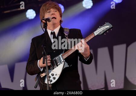 Bootleg Beatles, Wychwood Festival, Cheltenham, Gloucestershire, Vereinigtes Königreich, 31.05.2024, Quelle: Michael Palmer/Alamy Live News Stockfoto