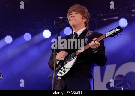 Bootleg Beatles, Wychwood Festival, Cheltenham, Gloucestershire, Vereinigtes Königreich, 31.05.2024, Quelle: Michael Palmer/Alamy Live News Stockfoto