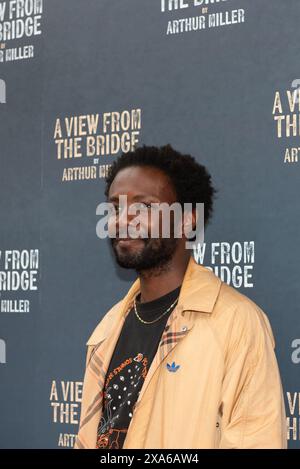 London, 4. Juni 2024, Omari Douglas, Red Carpet Arrangements for A View from the Bridge, Theatre Royal Haymarket, Lou Morris Photography/Alamy Live News Stockfoto