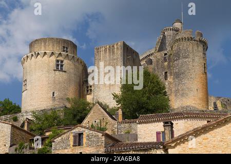 Chateau de Bonaguil in Lot et Garonne, Frankreich. Stockfoto