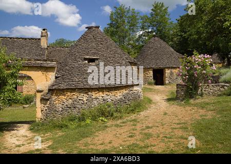 Cabanes de Breuil in Saint-André-d'Allas, Dordogne, Nouvelle-Aquitaine, Frankreich. Stockfoto