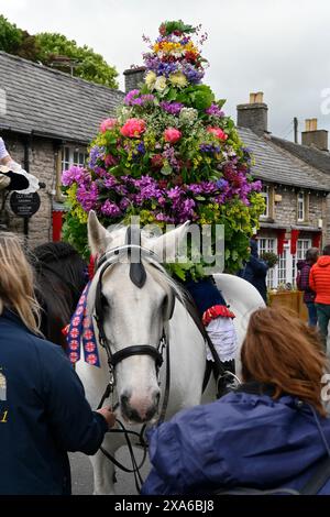 Feierlichkeiten zum Oak Apple Day Castleton Peak District Derbyshire UK Stockfoto