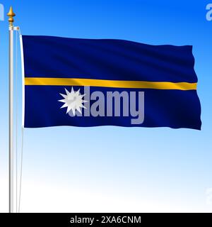 Nauru offizielle nationale winkende Flagge, pazifik, Vektor-Illustration Stock Vektor