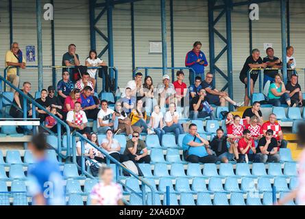 Karlovac, Kroatien. Juni 2024. Qualifikation für die Fußball-Europameisterschaft der Frauen 2025, Liga B, Gruppe 4, Kroatien - Kosovo, im Stadion Branko Cavlovic-Cavlek in Karlovac, Kroatien, am 04. Juni 2024. Foto: Sanjin Strukic/PIXSELL Credit: Pixsell/Alamy Live News Stockfoto