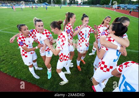 Karlovac, Kroatien. Juni 2024. Qualifikation für die Fußball-Europameisterschaft der Frauen 2025, Liga B, Gruppe 4, Kroatien - Kosovo, im Stadion Branko Cavlovic-Cavlek in Karlovac, Kroatien, am 04. Juni 2024. Foto: Sanjin Strukic/PIXSELL Credit: Pixsell/Alamy Live News Stockfoto