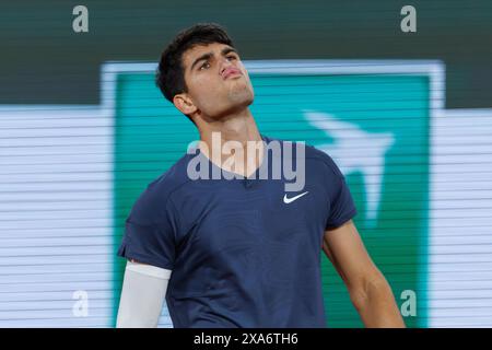 Paris, Frankreich. Juni 2024. Roland Garros, 4. Juni 2024: Carlos Alcaraz (ESP) bei den French Open 2024. Alamy Live News/Corleve Credit: Corleve/Alamy Live News Stockfoto
