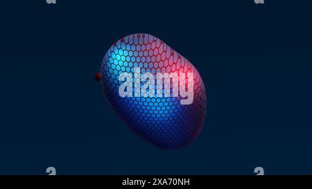 Abstrakte Neon-Metaball mit Scale Reptile Texture Meta Ball Bubble Transition Transformation für Business-Präsentation Hintergrund Stockfoto