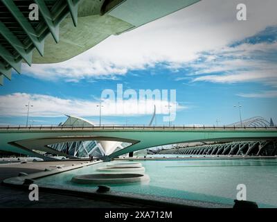 Details des futuristischen Designs der Stadt der Künste und Wissenschaften in Valencia, Spanien Stockfoto